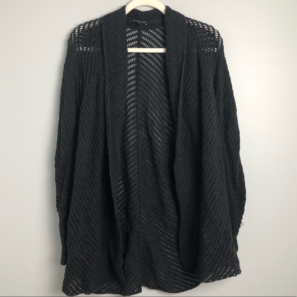 Eileen Fisher 100% Merino Wool Fishnet Cardigan